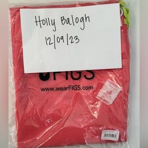 New FIGS hot coral pants